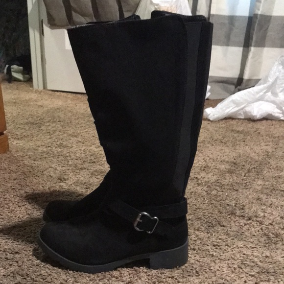 🥳UNR8ED”  💐(Size 8.5 wide) black knee high zipper Boots like new🎊 no Box - Picture 2 of 9